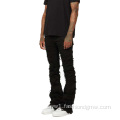 Black Custom Vintage Wash Stacked Jeans Men